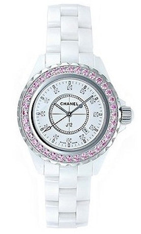  Shop Authentic Chanel J12 Sapphire Bezel Ceramic White Dial White Steel Strap Watch for Women - J12 H2010 - Luxxuri