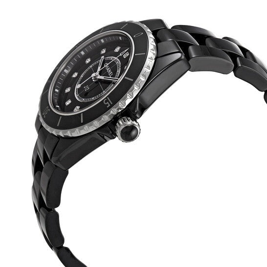  Shop Authentic Chanel J12 Quartz Diamonds Black Dial Black Steel Strap Watch for Women - J12 H5701 - Luxxuri