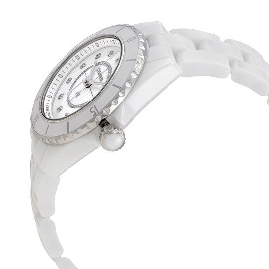  Shop Authentic Chanel J12 Quartz Diamonds White Dial White Steel Strap Watch for Women - J12 H5703 - Luxxuri