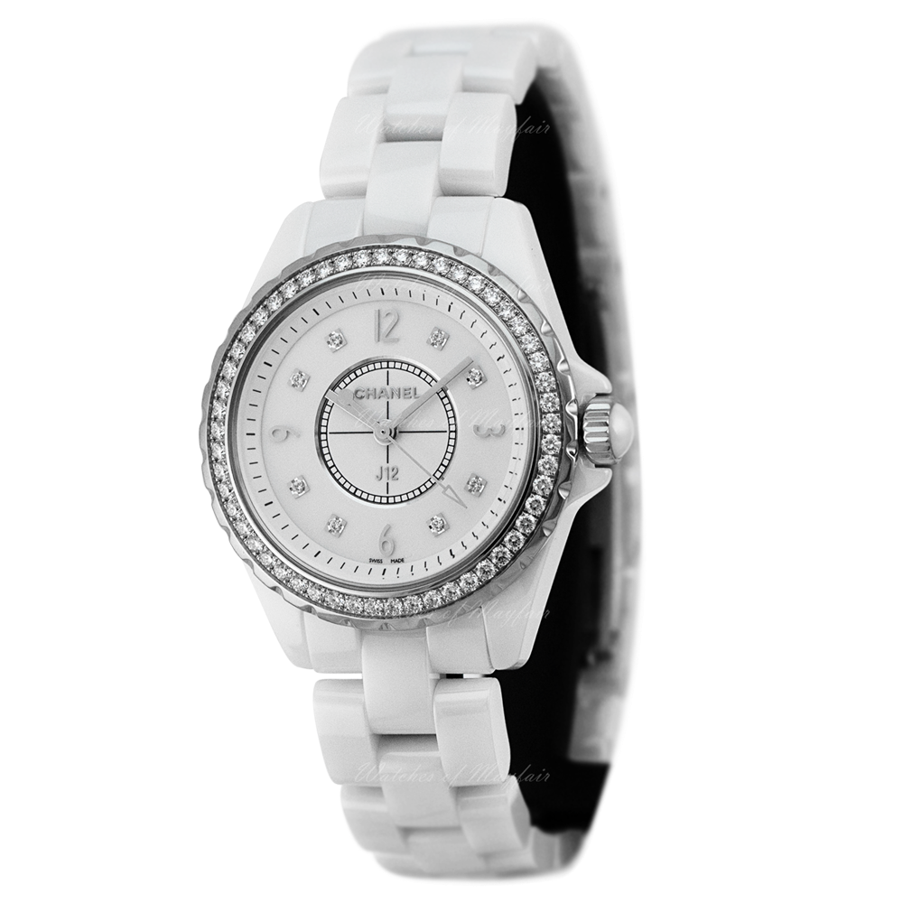  Shop Authentic Chanel J12 Quartz Diamonds White Dial White Steel Strap Watch for Women - J12 H3110 - Luxxuri