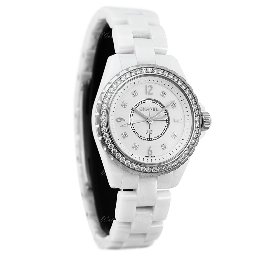  Shop Authentic Chanel J12 Quartz Diamonds White Dial White Steel Strap Watch for Women - J12 H3110 - Luxxuri