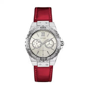  Shop Authentic Guess Limelight Quartz Diamonds White Dial Red Leather Strap Watch For Women - W0775L11 - Luxxuri