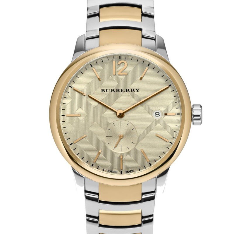  Shop Authentic Burberry The Classic Gold Dial Two Tone Steel Strap Watch for Men - BU10011 - Luxxuri