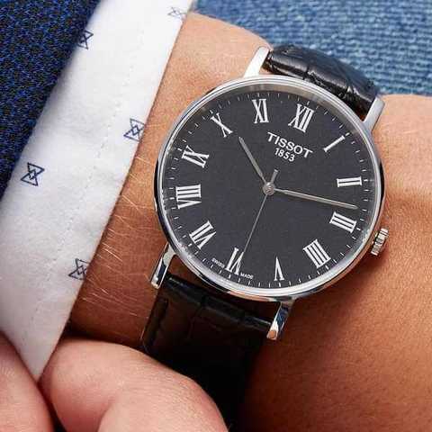  Shop Authentic Tissot Everytime Medium Black Dial Black Leather Strap Watch For Men - T109.410.16.053.00 - Luxxuri