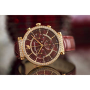  Shop Authentic Swarovski Passage Chrono Red Dial Red Leather Strap Watch for Women - 5580345 - Luxxuri