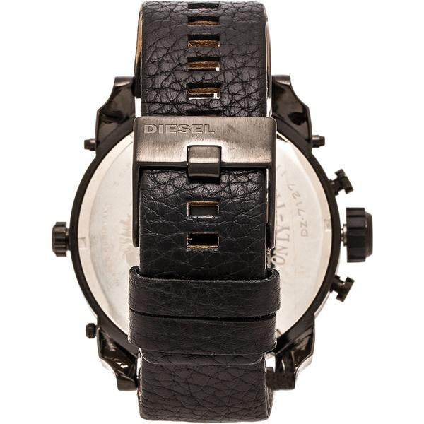  Shop Authentic Diesel Big Daddy Blue Dial Black Leather Strap Watch For Men - DZ7127 - Luxxuri