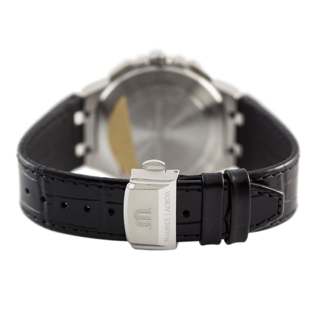  Shop Authentic Maurice Lacroix Aikon Chronograph Black Dial Black Leather Strap Watch for Men - AI1018-SS001-330-1 - Luxxuri