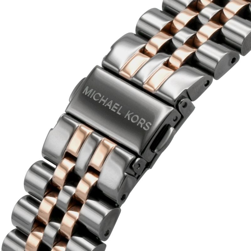  Shop Authentic Michael Kors Lexington Chronograph Black Dial Two Tone Steel Strap Watch for Men - MK8561 - Luxxuri