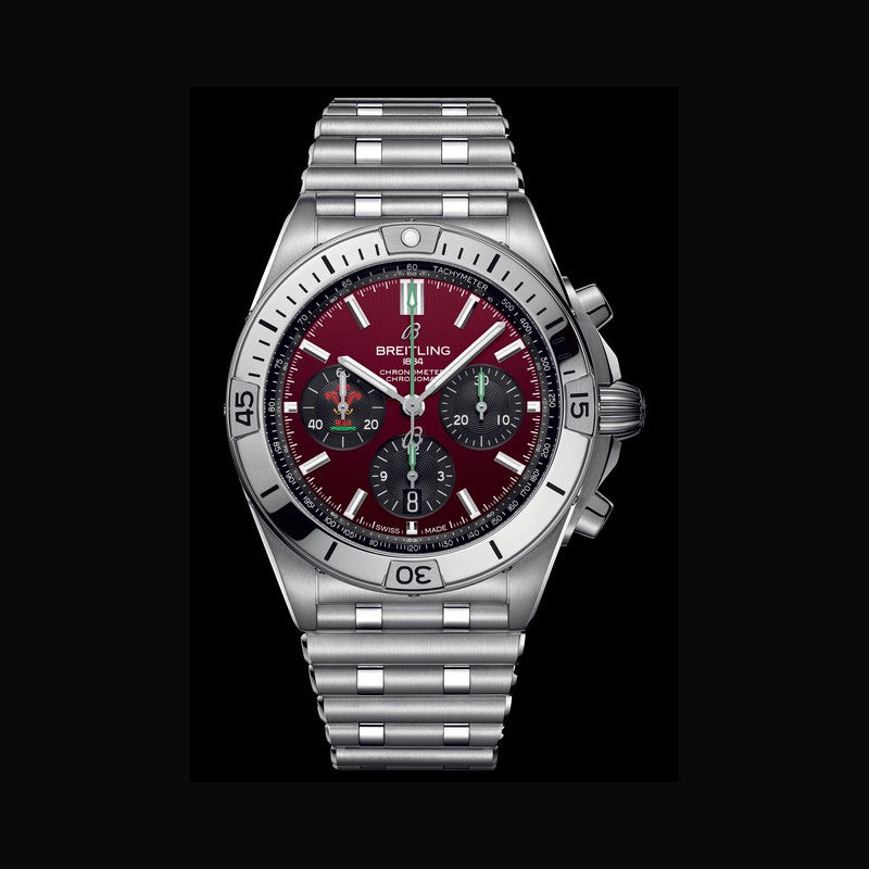  Shop Authentic Breitling Chronomat B01 42 Six Nations Wales Red Dial Silver Steel Strap Watch for Men - AB0134A61K1A1 - Luxxuri