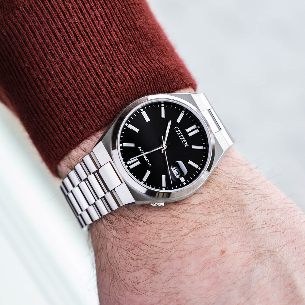 Shop Authentic Citizen Tsuyosa Automatic Black Dial Silver Steel Strap Watch For Men - NJ0150-81E - Luxxuri