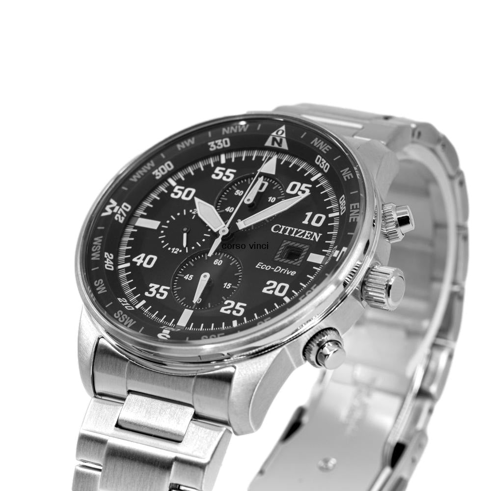  Shop Authentic Citizen Eco Drive Chronograph Black Dial Silver Steel Strap Watch For Men - CA0690-88E - Luxxuri