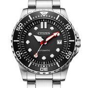 Shop Authentic Citizen Mechanical Black Dial Silver Steel Strap Watch For Men - NJ0120-81E - Luxxuri