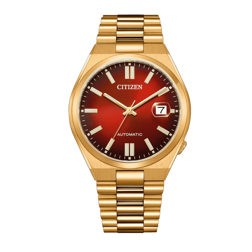 Shop Authentic Citizen Tsuyosa Automatic Red Dial Gold Steel Strap Watch For Men - NJ0153-82X - Luxxuri