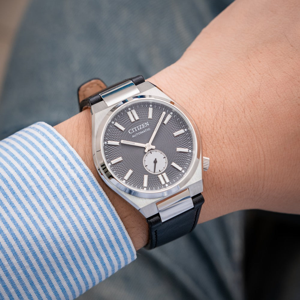  Shop Authentic Citizen Tsuyosa Automatic Grey Dial Black Leather Strap Watch for Men - NK5010-01H - Luxxuri