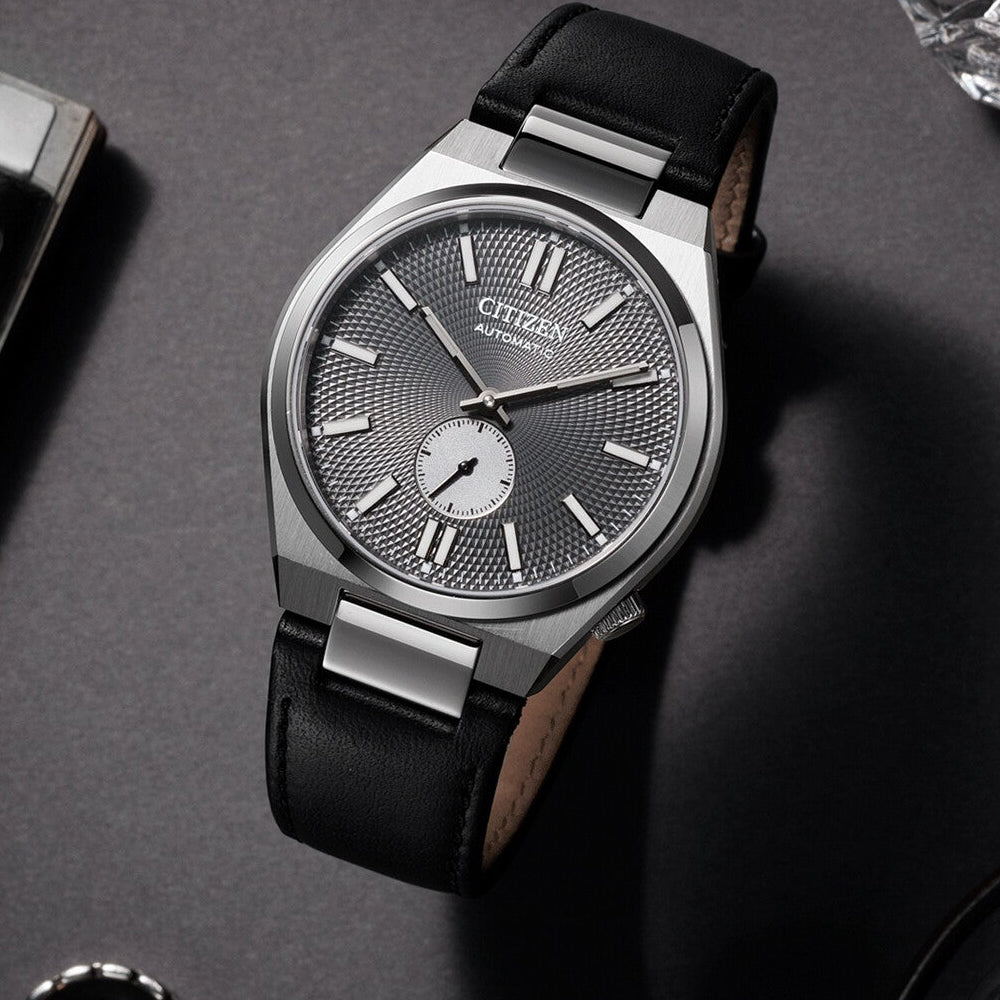  Shop Authentic Citizen Tsuyosa Automatic Grey Dial Black Leather Strap Watch for Men - NK5010-01H - Luxxuri