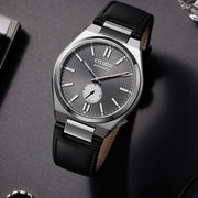  Shop Authentic Citizen Tsuyosa Automatic Grey Dial Black Leather Strap Watch for Men - NK5010-01H - Luxxuri