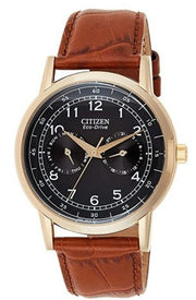  Shop Authentic Citizen Eco Drive Multi Function Day & Date Black Dial Brown Leather Strap Watch For Men - AO9003-08E - Luxxuri