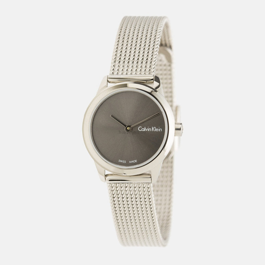 Shop Authentic Calvin Klein Minimal Grey Dial Silver Mesh Bracelet Watch for Women - K3M231Y3 - Luxxuri
