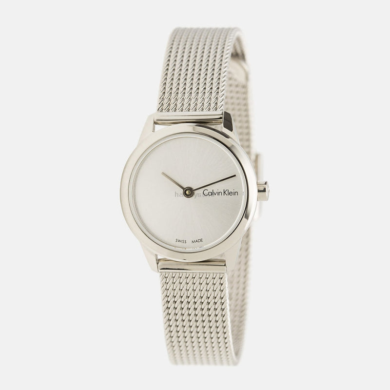  Shop Authentic Calvin Klein Minimal White Dial Silver Mesh Bracelet Watch for Women - K3M231Y6 - Luxxuri