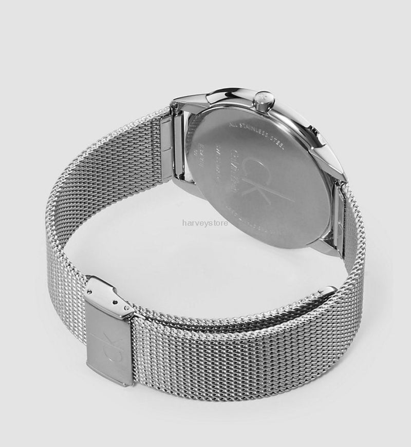  Shop Authentic Calvin Klein Minimal Silver Dial Silver Mesh Bracelet Watch for Men - K3M2112Z - Luxxuri