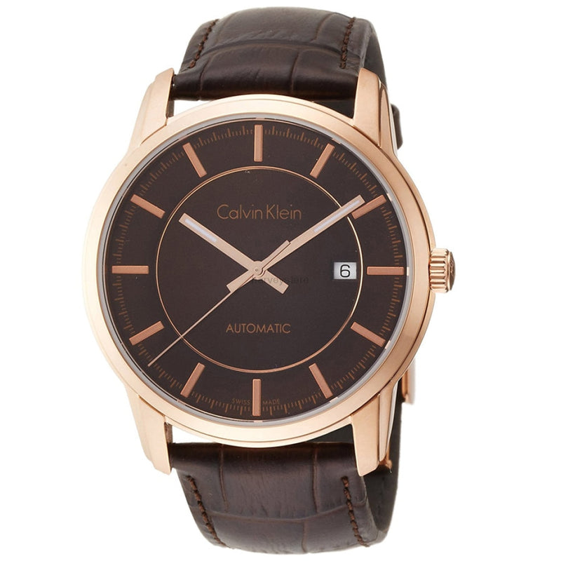  Shop Authentic Calvin Klein Infinity Brown Dial Brown Leather Strap Watch for Men - K5S346GK - Luxxuri