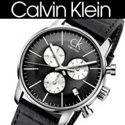  Shop Authentic Calvin Klein City Chronograph Black Dial Black Leather Strap Watch for Men - K2G271CX - Luxxuri