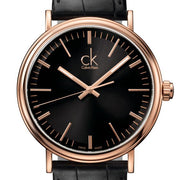  Shop Authentic Calvin Klein Surround Black Dial Black Leather Strap Watch for Men - K3W216C1 - Luxxuri