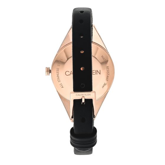  Shop Authentic Calvin Klein Rebel Black Dial Black Leather Strap Watch for Women - K8P236C1 - Luxxuri