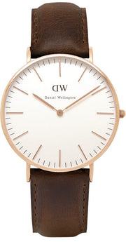  Shop Authentic Daniel Wellington Classic Petite Bristol White Dial Brown Leather Strap Watch For Women - DW00100227 - Luxxuri