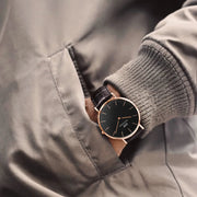  Shop Authentic Daniel Wellington Classic York Black Dial Brown Leather Strap Watch For Men - DW00100128 - Luxxuri