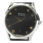 Shop Authentic Gucci G Timeless Automatic Black Dial Black Leather Strap Watch For Women - YA126469 - Luxxuri
