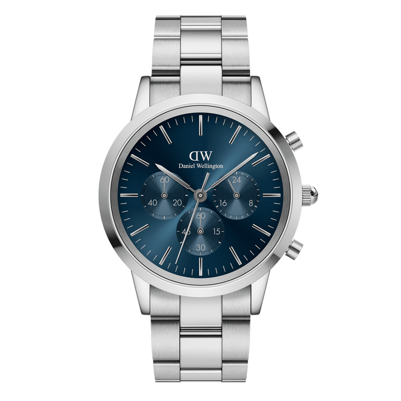  Shop Authentic Daniel Wellington Iconic Chronograph Link Blue Dial Silver Steel Strap Watch For Men - DW00100644 - Luxxuri