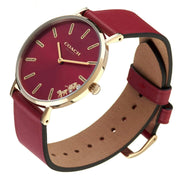 Coach Perry Red Dial Red Leather Strap Watch for Women - 14503852
