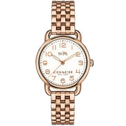 Coach Delancey White Dial Rose Gold Steel Strap Watch for Women - 14502242