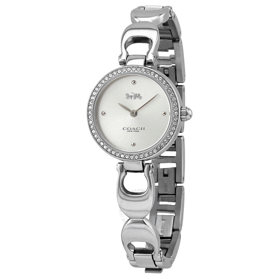 Coach Park Crystals Silver Dial Silver Steel Strap Watch for Women - 14503170
