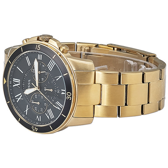  Shop Authentic Fossil Inscription Automatic Black Dial Gold Steel Strap Watch for Men - FS5267 - Luxxuri