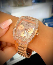  Shop Authentic Guess Raven Diamonds Rose Gold Dial Rose Gold Steel Strap Watch for Women - GW0104L3 - Luxxuri