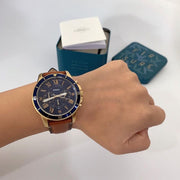  Shop Authentic Fossil Grant Sport Chronograph Blue Dial Brown Leather Strap Watch for Men - FS5268 - Luxxuri