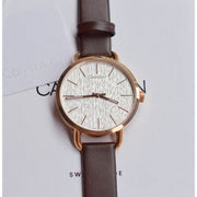  Shop Authentic Calvin Klein Even White Dial Brown Leather Strap Watch for Women - K7B236G6 - Luxxuri