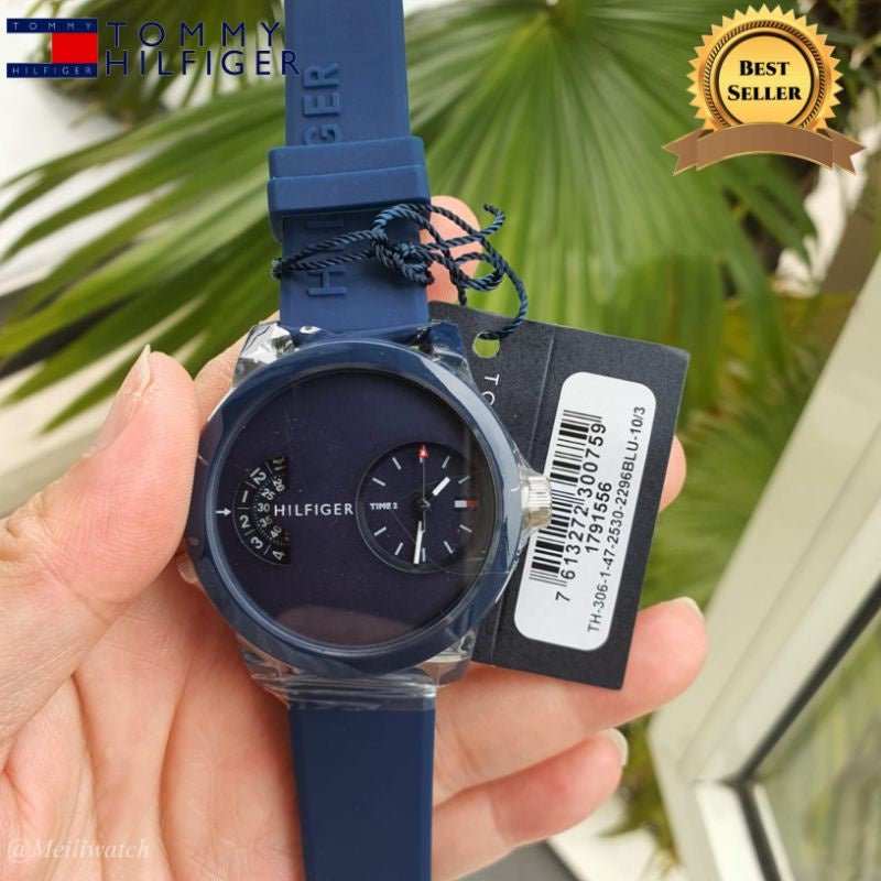  Shop Authentic Tommy Hilfiger Denim Blue Dial Blue Rubber Strap Watch for Men - 1791556 - Luxxuri