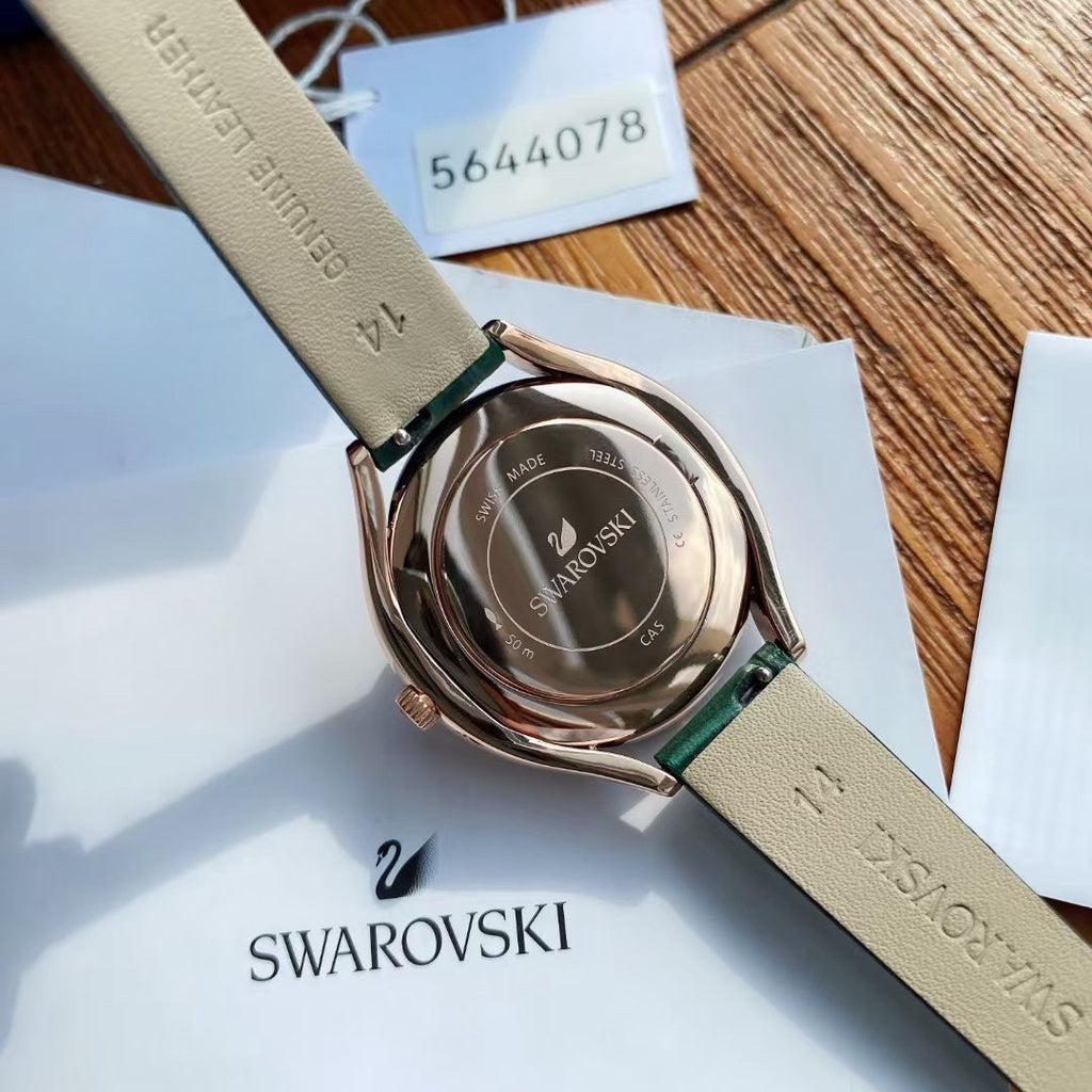  Shop Authentic Swarovski Crystalline Aura Green Dial Green Leather Strap Watch for Women - 5644078 - Luxxuri
