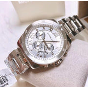  Shop Authentic Michael Kors Brecken Chronograph Silver Dial Silver Steel Strap Watch For Women - MK8562 - Luxxuri