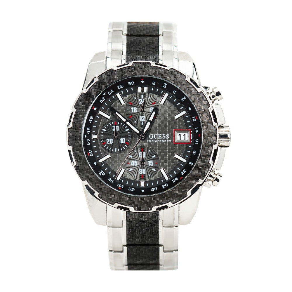  Shop Authentic Guess Octane Chronograph Black Dial Two Tone Steel Strap Watch for Men - W1046G1 - Luxxuri