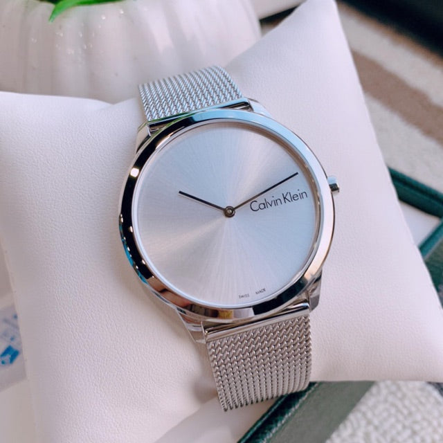  Shop Authentic Calvin Klein Minimal Silver Dial Silver Mesh Bracelet Watch for Men - K3M211Y6 - Luxxuri