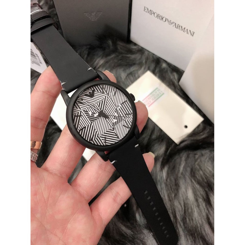  Shop Authentic Emporio Armani Luigi Quartz White Dial Black Rubber Strap Watch For Men - AR11136 - Luxxuri