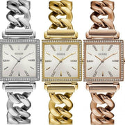  Shop Authentic Guess Vanity Diamonds Silver Dial Gold Steel Strap Watch for Women - W1030L2 - Luxxuri