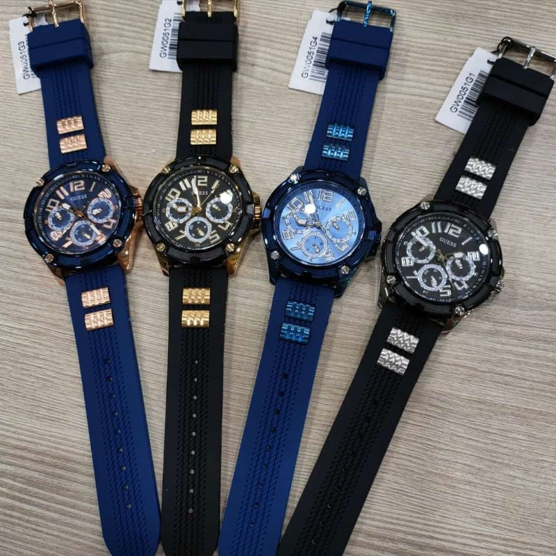 Shop Authentic Guess Delta Blue Dial Blue Silicone Strap Watch for Men - GW0051G4 - Luxxuri