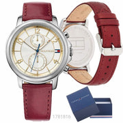  Shop Authentic Tommy Hilfiger Claudia White Dial Red Leather Strap Watch for Women - 1781816 - Luxxuri