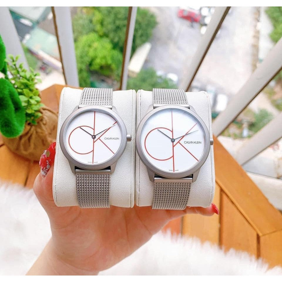  Shop Authentic Calvin Klein Minimal White Dial Silver Mesh Bracelet Watch for Women - K3M52152 - Luxxuri