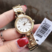  Shop Authentic Guess Park Ave South Analog White Dial Gold Steel Strap Watch For Women - W0767L2 - Luxxuri